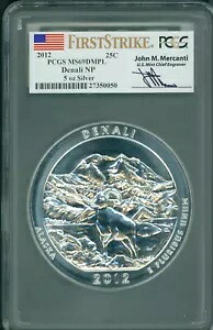 2012 デナリ ATB 5 オンスシルバー PCGS MS69 DMPL ファースト ストライク FS J MERCANTI シグネチャー｜WORLD RESOURCE【KING店】