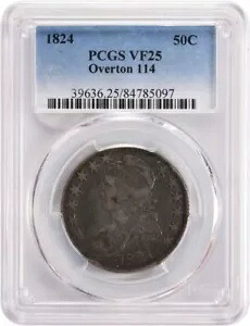 1824 バスト シルバー ハーフダラー O-114 VF25 PCGS｜WORLD RESOURCE【KING店】