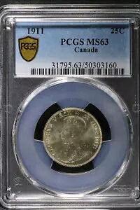 1911 カナダ 25c PCGS グレード MS63 !!!素晴らしいコイン！！｜WORLD RESOURCE【KING店】