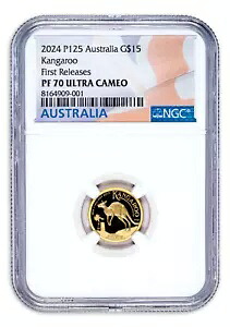 2024 オーストラリア 1/10 オンス プルーフ ゴールド カンガルー コイン NGC PF70 UCAM - わずか 500 枚鋳造!｜WORLD RESOURCE【KING店】