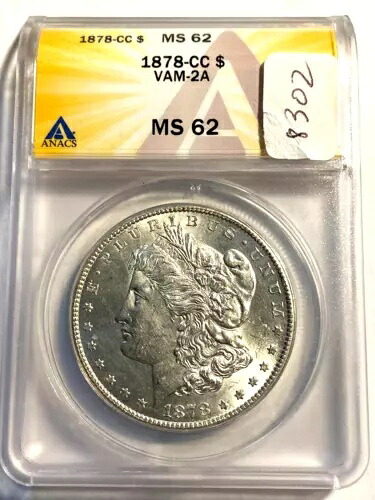 #A8302、ANACS モーガン シルバー ダラー 1878 CC MS 62 Vam 2A ナイス コイン｜WORLD RESOURCE【KING店】