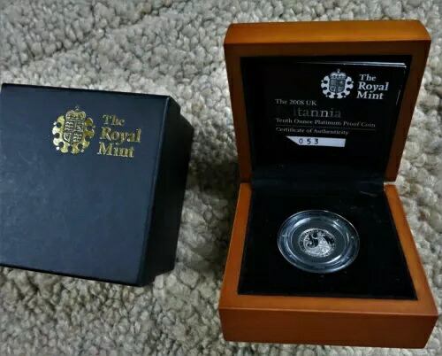 2008年 イギリス 1/10オンスプラチナ ブリタニア プルーフ コイン - 418 枚のみ鋳造｜WORLD RESOURCE【KING店】