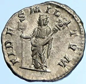 ELAGABALUS 本物の古代 219AD シルバー ローマ コイン FIDES FIDELITY i110049|WORLD RESOURCE【KING店】