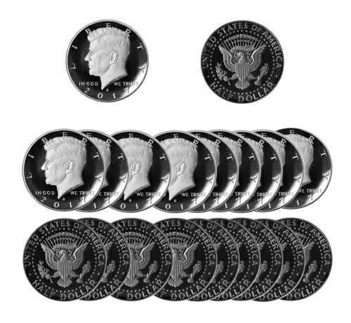 2017 -S ケネディ ハーフダラー クラッド 50c ジェム プルーフ ロール 米国コイン 20 枚｜WORLD RESOURCE【KING店】