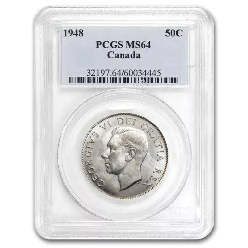 1948 カナダ シルバー 50 セント ジョージ 6 世 MS-64 PCGS｜WORLD RESOURCE【KING店】