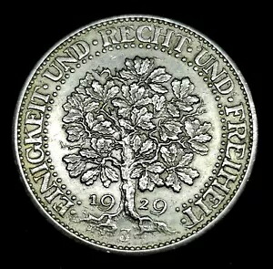 ワイマール/NGC AU 詳細 1929J 5 マーク オーク ツリー シルバー.500 非常に希少なコイン