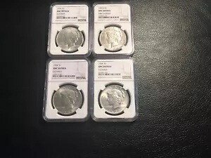 このロットのコイン 4 枚、すべて NGC Unc Cleaned 2 1934 1935-1935-S Peace Dollars お買い得品