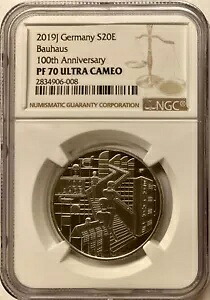 2019-J ドイツ シルバー 20 ユーロ バウハウス 100 周年記念 NGC PF-70 UC｜WORLD RESOURCE【KING店】
