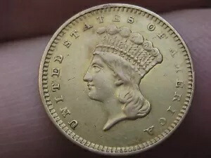1857 S $1 ゴールド リバティ ヘッド 1 ドル コイン - サンフランシスコ