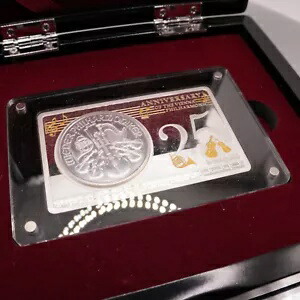 ウィーン オーストリア 1744/2500 3オンス 999 FINE 銀貨 + バー + ディスプレイボックス すごい！ C3298