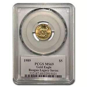 1989 1/10 オンス アメリカン ゴールド イーグル MS-69 PCGS (レーガン)