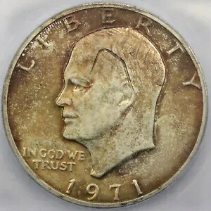 1971-S $1 アイゼンハワー ドル ストラックスルー ワイヤー エラー - ICG MS 63