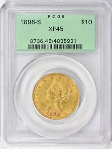 1896-S リバティ ヘッド $10 ゴールド イーグル PCGS XF45 OGH｜WORLD RESOURCE【KING店】