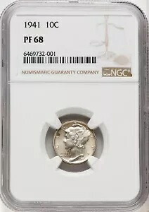 1941 US マーキュリー シルバー ダイム プルーフ 10C - NGC PF 68｜WORLD RESOURCE【KING店】