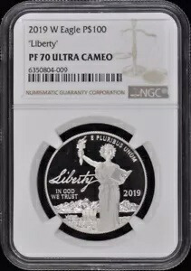 2019 W イーグル リバティ プラチナ $100 NGC PR70DCAM