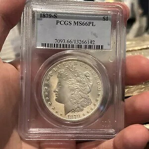 1879 S モーガン ドル - PCGS MS66PL - OBH オールド ヴィンテージ ディープ カメオ Pqqq