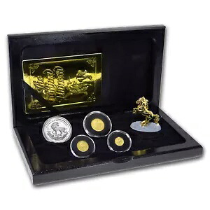 1994 中国 4 コイン ユニコーン プルーフ セット (箱と COA 付き) 489,720円