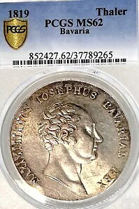 ドイツ連邦共和国 1819 ターラー コイン Thaler PCGS MS 62 VZ/F.STG UNC RARE クローネ