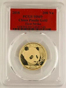 中国 2018 200 元 15 グラム 999 ゴールド パンダ コイン PCGS MS69 ファースト ストライク GEM BU