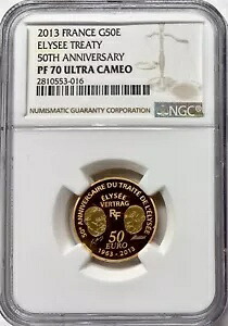 2013 フランス ゴールド ユーロ エリゼ条約 50 周年記念 NGC PF-70 UCAM