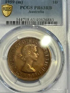 1959M プルーフ PCGS スラブ ペニー PR63RB ポップ 15/31HRB。|WORLD RESOURCE【KING店】