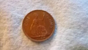1964 イギリス女王エリザベス 2 世ブロンズ ペニー コイン KM# 897 の商品写真