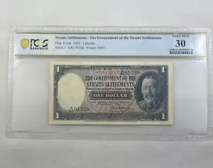 1931 海峡集落 - ピック #16a $1 - PCGS VF 30 この状態は非常に希少です|WORLD RESOURCE【KING店】