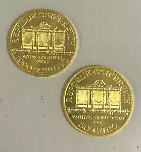 1/2 オンス オーストリア フィルハーモニック ゴールド ランダム イヤー 1/2 オンス 0.9999 上質金貨