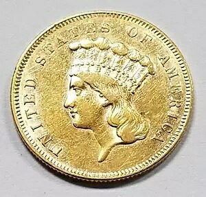 1857 インディアン プリンセス ヘッド ゴールド $3 |オーストラリア |より良い古い金貨