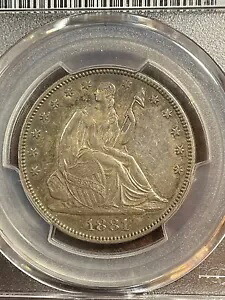 PCGS AU50 1881 シーテッド リバティ ハーフダラー レア デイト 非常に素晴らしいカラー 470,360円