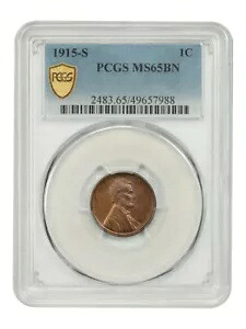 1915-S 1C PCGS MS65BN - リンカーン セント (ウィート リバース) - 過小評価されているリンカーン セント