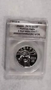 2016 W ANACS PR70 DCAM プラチナ 1 オンス コイン #07 わずか 59 グレード！
