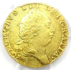 1792 英国ジョージ 3 世ゴールド ギニア 1G - 認定 PCGS AU55 - レア コイン!