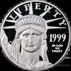 1999-W プラチナ アメリカン イーグル $100 プルーフ地金コイン - OGP COA - 在庫