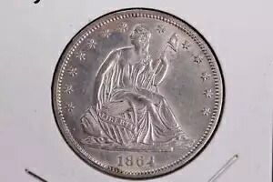 1864 年リバティ シート ハーフダラー、手頃な価格で流通したコイン。ストアセール#23080949