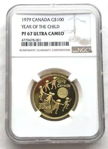 カナダ 1979 年 チャイルド 100 ドル NGC PF67 金貨、プルーフ