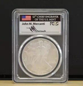 PCGS 2002 $1 MS70 シルバー イーグル グレード メルカンティ サイン付きコイン *送料無料*
