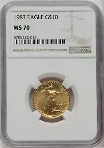 1987 $10 1/4 オンス ゴールド イーグル - NGC MS 70