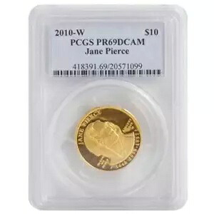 2010-W ゴールド 第一配偶者ジェーン ピアス PCGS PR69 DCAM プルーフ - 1/2 オンス｜WORLD RESOURCE【KING店】