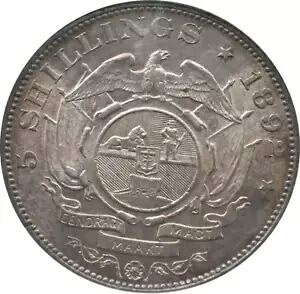 南アフリカ 1892 ZAR 5 シリング シングル シャフト MS 62 NGC 非常に希少なトーニング $$ を節約｜WORLD RESOURCE【KING店】