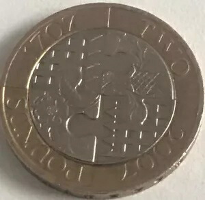希少な ?2 2 ポンド硬貨 2007 年、連合法 1707 年に流通