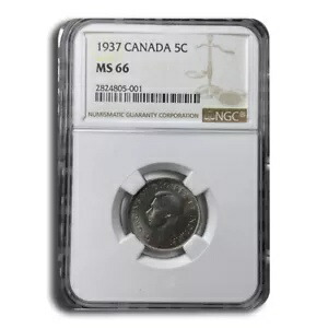1937 カナダ 5 セント ジョージ 6 世 MS-66 NGC|WORLD RESOURCE【KING店】