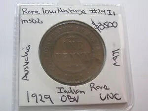 オーストラリア ペニー 1929 レア インディアン OBV 8 パール ベター ハイグレード UNC コイン #29.I｜WORLD RESOURCE【KING店】