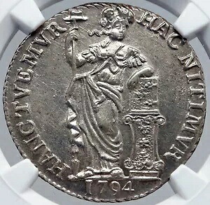1794 オランダ オランダ共和国 オランダ アンティーク シルバー グルデン コイン NGC i86448|WORLD RESOURCE【KING店】