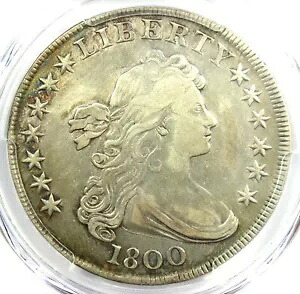 1800 ドレープ バスト シルバー ダラー $1 コイン - 認定 PCGS VF ディテール - レア コイン!|WORLD RESOURCE【KING店】