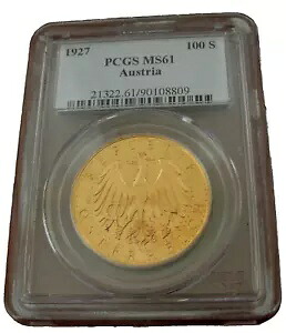 オーストリア 1927 ゴールド 100 シリング PCGS MS61|WORLD RESOURCE【KING店】