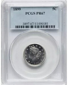 1899 5C リバティ ニッケル PCGS PR67 POP (13/2) cac に送信|WORLD RESOURCE【KING店】