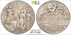 1900年、ロシア/フランス。銀色の「アレクサンダー 3 世橋」メダル トップ ポップ! PCGS MS-64!|WORLD RESOURCE【KING店】