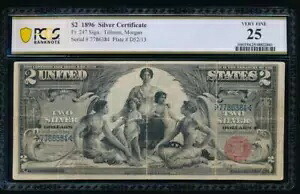 AC Fr 247 1896 $2 シルバー証明書 教育 PCGS 25｜WORLD RESOURCE【KING店】 759,000円