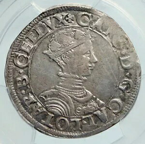 1550AD フランス シャルル 3 世公爵領ロレーヌ シルバー テストン コイン PCGS i91598｜WORLD RESOURCE【KING店】